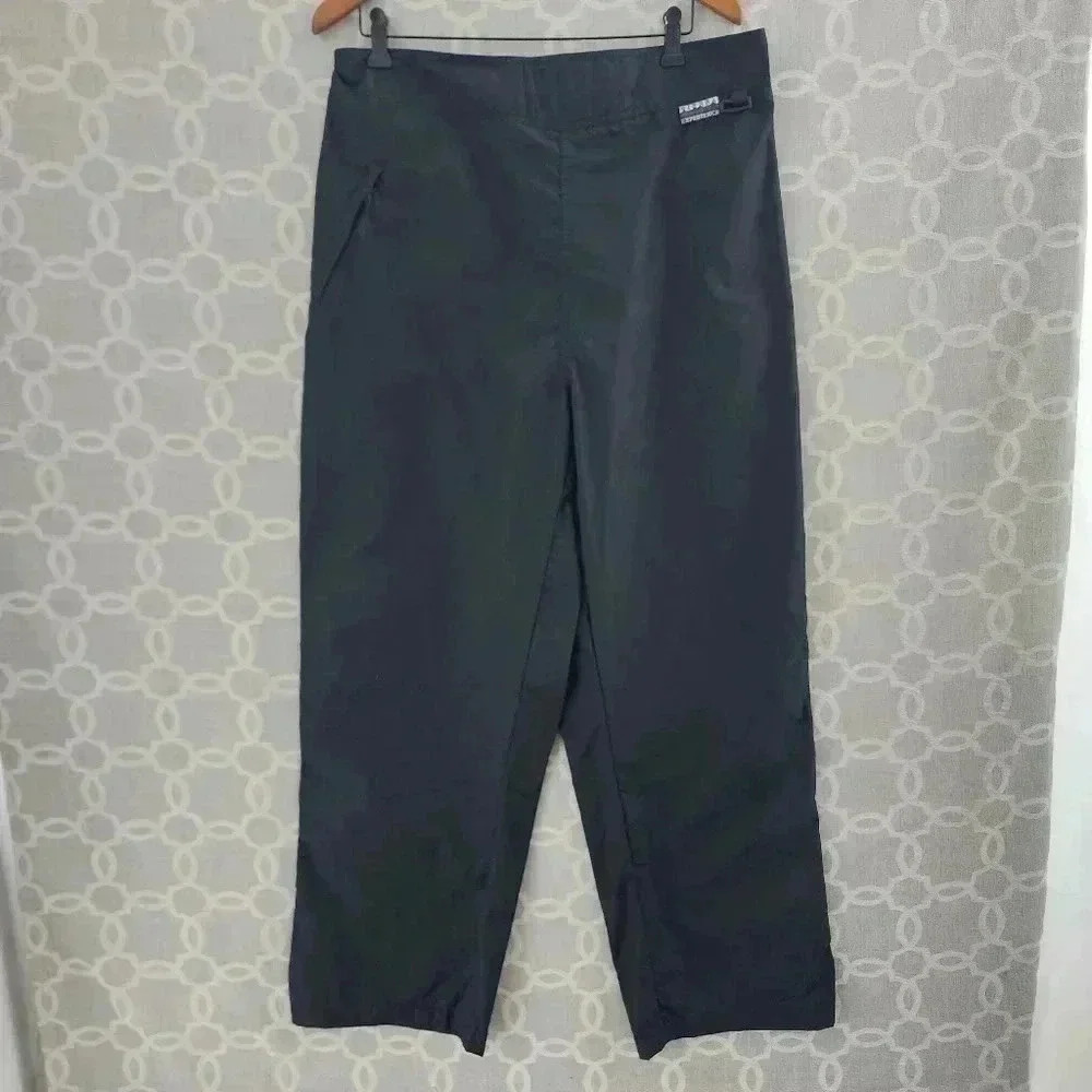Vintage Sierra Experience Nylon Black Track Pants Side Zip Men's XXL